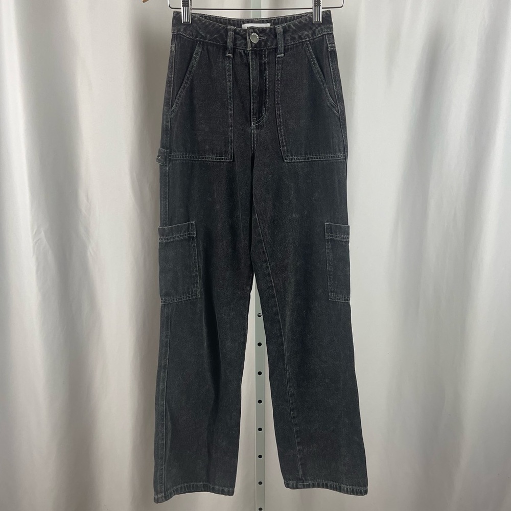 RSQ Grunge Cargo Size 23 Baggy Loose Wide Leg Jeans Acid Wash